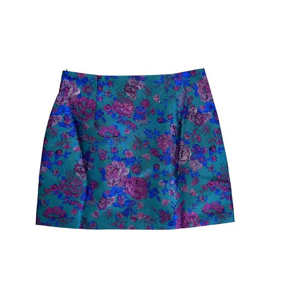 NWT Emerald Pink Floral Brocade Mini Skirt Women's Size Medium - Picture 5 of 5
